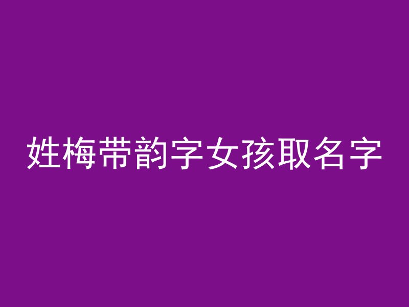 姓梅带韵字女孩取名字