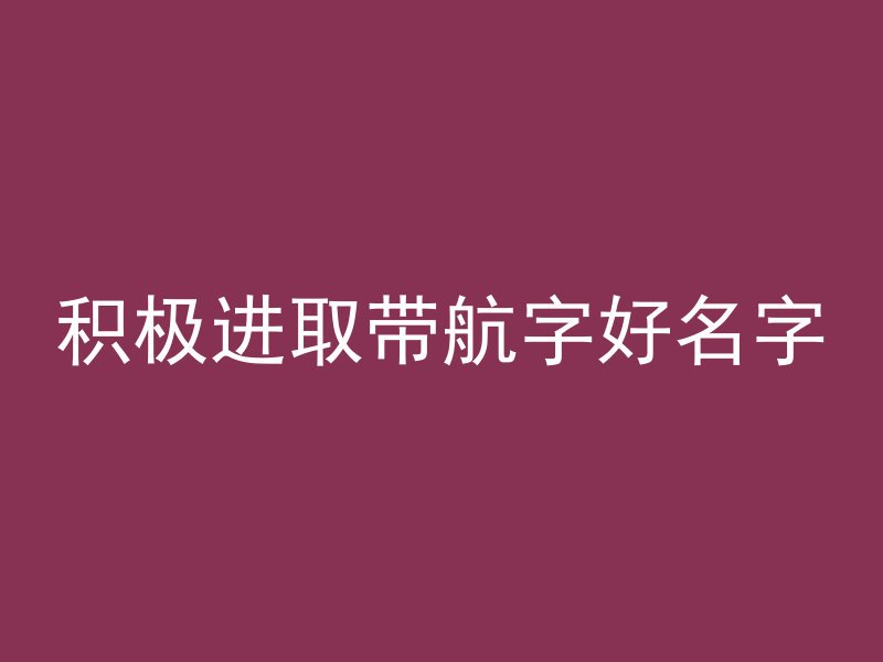 积极进取带航字好名字