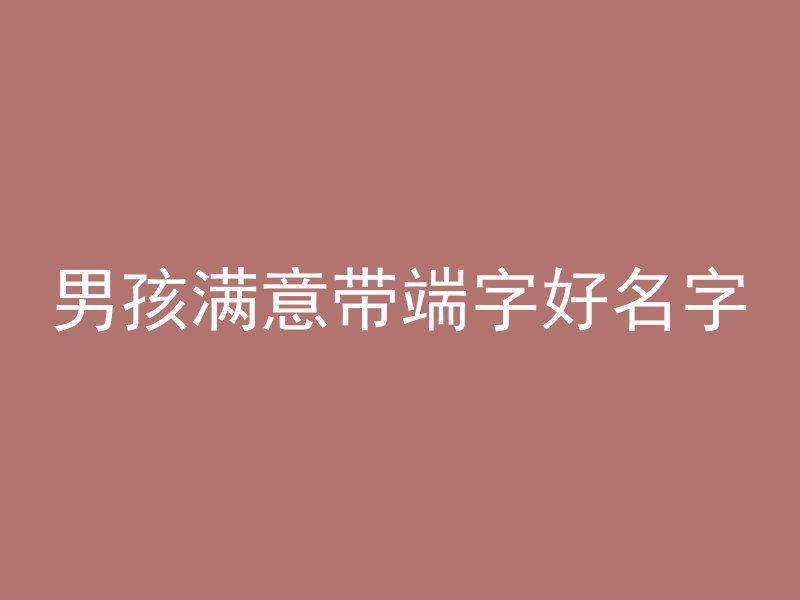 男孩满意带端字好名字