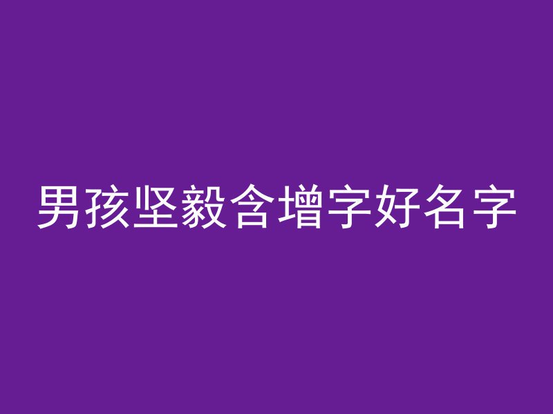 男孩坚毅含增字好名字