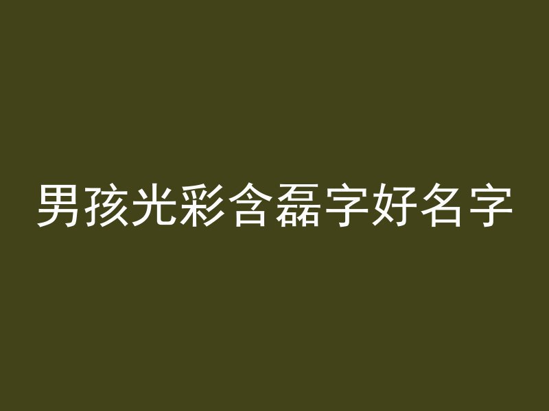 男孩光彩含磊字好名字