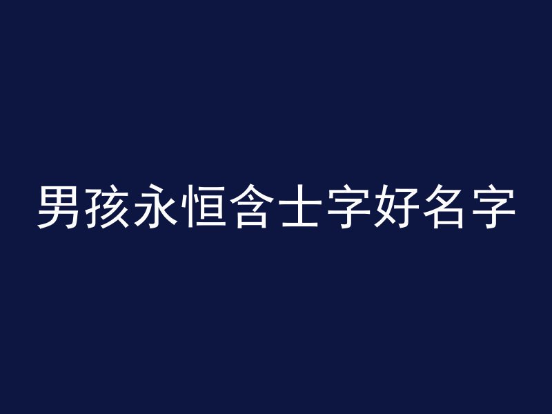 男孩永恒含士字好名字