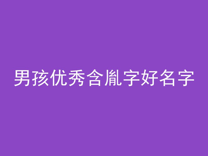 男孩优秀含胤字好名字