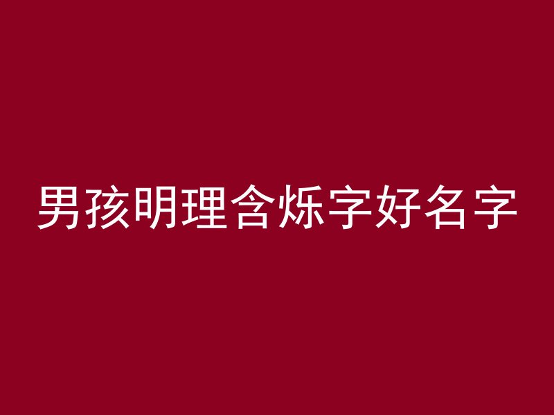 男孩明理含烁字好名字