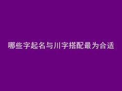 哪些字起名与川字搭配最为合适