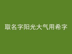 取名字阳光大气用希字