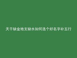 天干缺金地支缺水如何选个好名字补五行