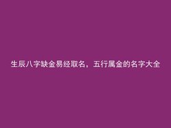 生辰八字缺金易经取名，五行属金的名字大全