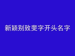 新颖别致斐字开头名字