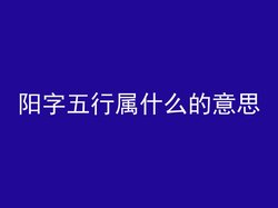 阳字五行属什么的意思